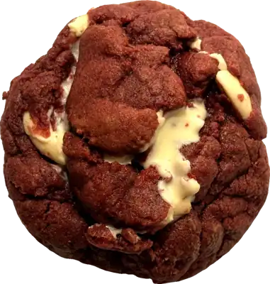Red velvet cookie with white chocolate